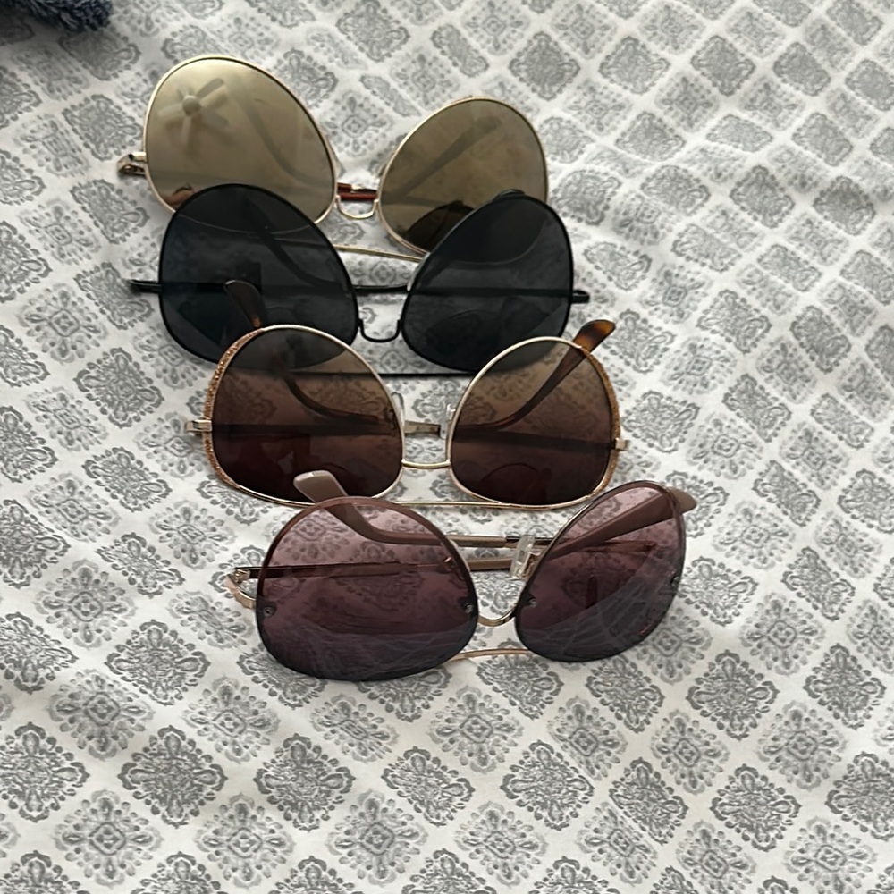 Stylish Women's Sunglasses Set - Black, Brown, Cream